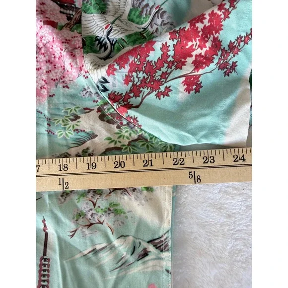 7Diamonds Mens Five Story Pagoda Japanese Print Rayon Shirt Blue Large SMK-6279 - Picture 7 of 7